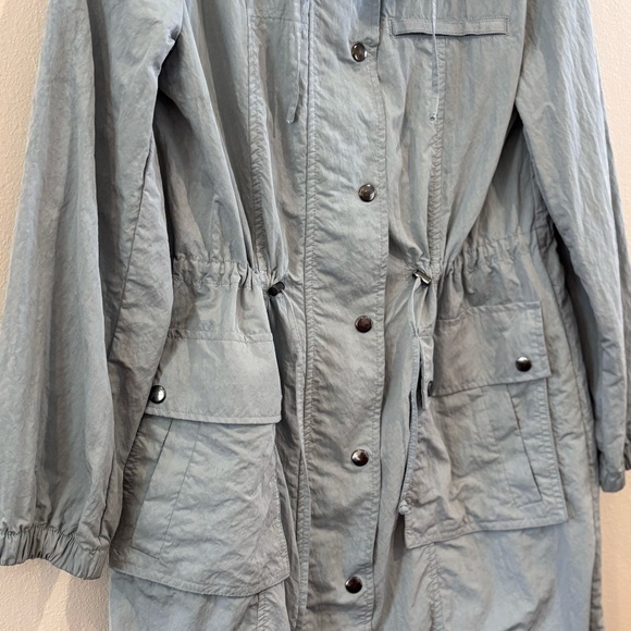 Banana Republic Women's SZ S Trench Coat Jacket Adjustable Waist Light Green - Picture 3 of 14